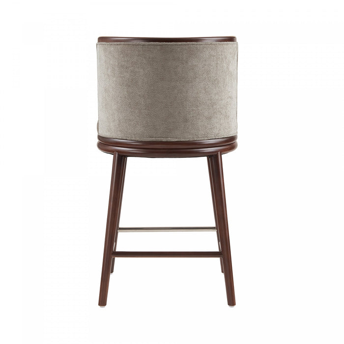 Evalyn Modern Wood Upholstered Counter Stool in Dove 