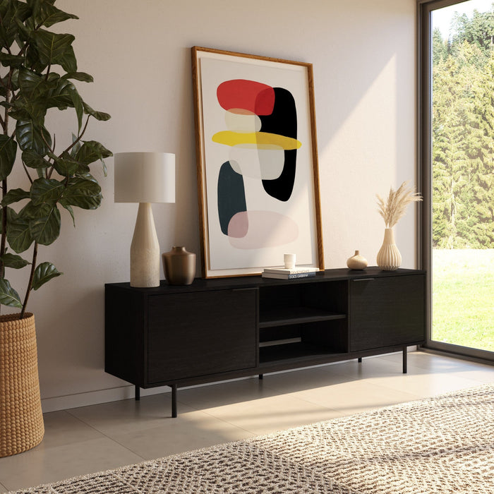 Nordika Hamilton 70\" TV Stand with 2 Storage Cabinets - Black 