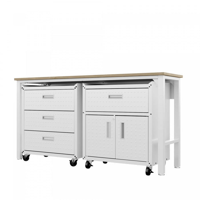 Fortress Modern 3-Piece Garage Set in White Garage Storage 