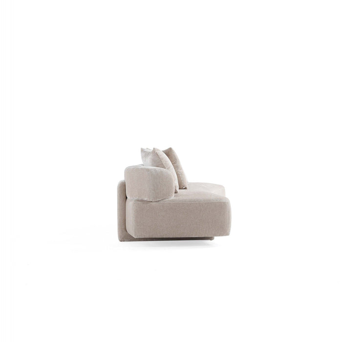 Verandah Mid-Century Modern 2-Piece Sofa Set in Beige 