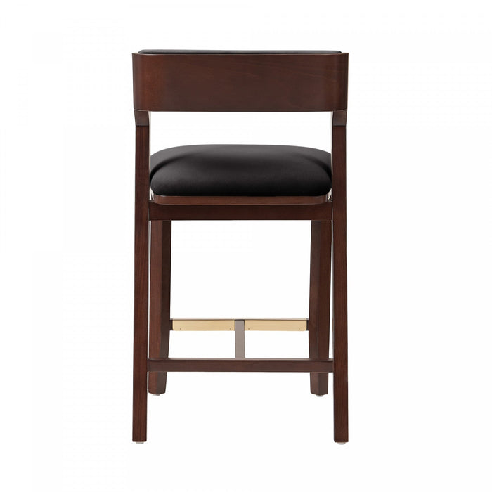 Patricia Modern Wood Upholstered Counter Stool in Black Armoire 