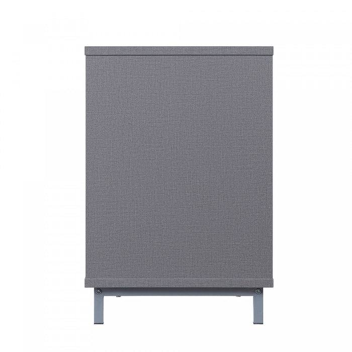 Brighton Modern 2-Piece Electric Fireplace in Black and Gray 