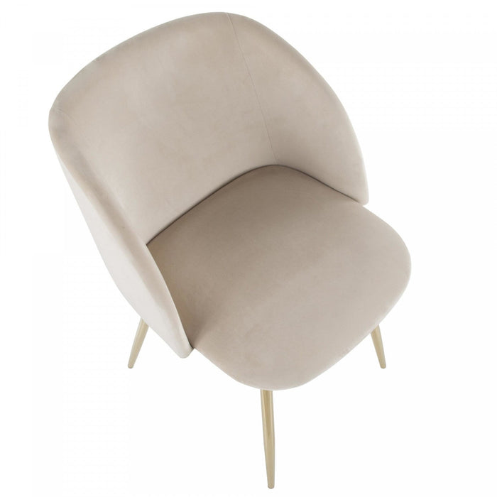 LumiSource Fran Cream Velvet Contemporary Dining Chair - Set of 2