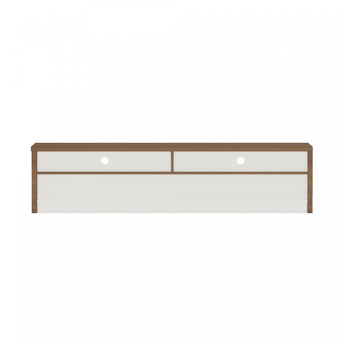 Duncan Contemporary Modern 70\" TV Stand in Maple and Off White 