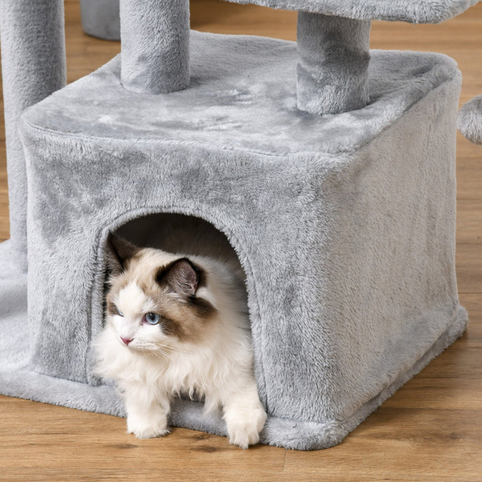 Pawhut Cat Tree For Indoor Cats, Multi-level Cat Condo With Sisal Scratching Post, Perch, Hanging Ba