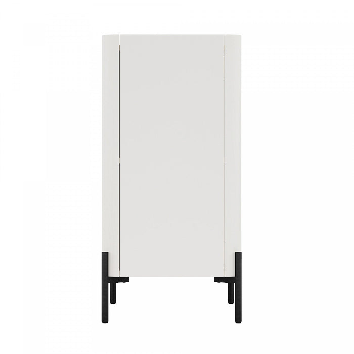 Abbey Modern 32\" Accent Cabinet in Maple and Off White 