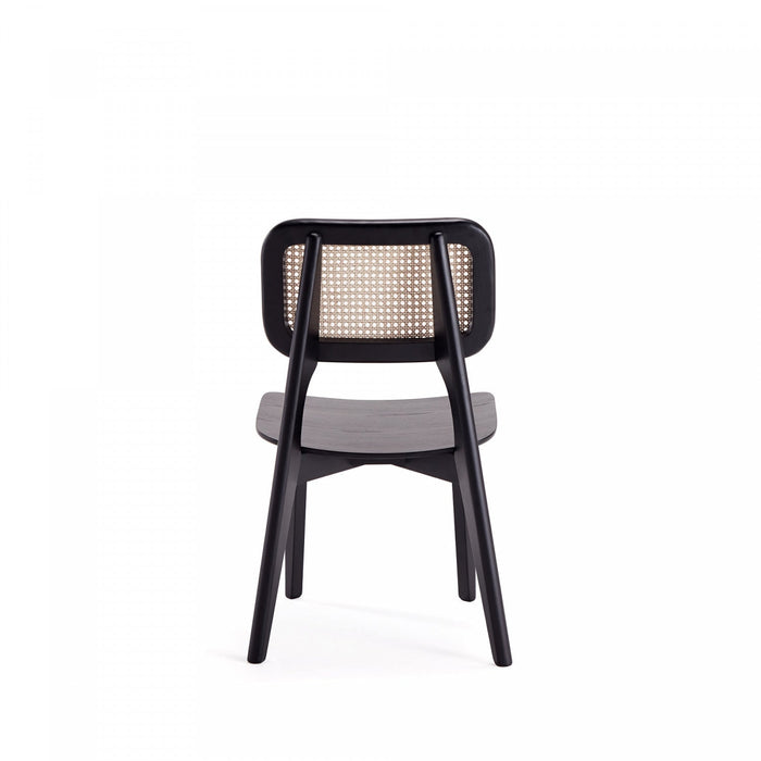 Versailles Industry Chic Wood Dining Chair in Black and Natural - Set of 4 