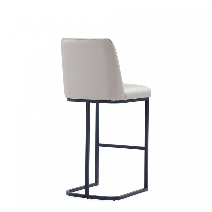 Serena Modern Metal Upholstered Barstool in Light Gray Bar Stool 