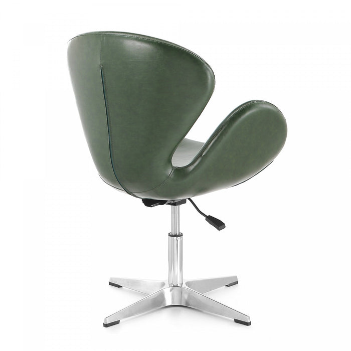 Raspberry Modern Upholstered Swivel Lounge Chair in Forest Green - Set of 2 Accent Chair 