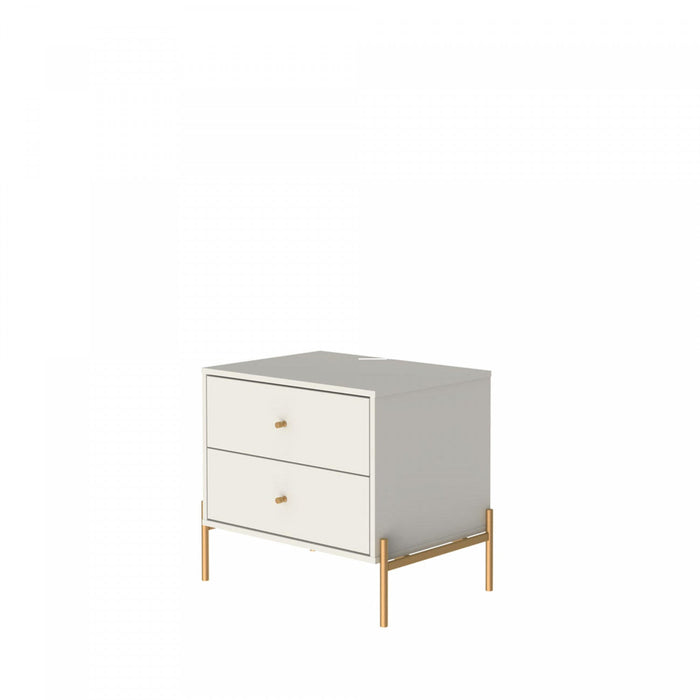Jasper Modern 25\" Nightstand in Off White (2-Drawer) - Set of 2 