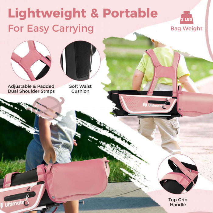 Ultimate Kids Golf Practice Set Junior Complete Golf Club Set For Kids Age 5-7 Years Old Pink