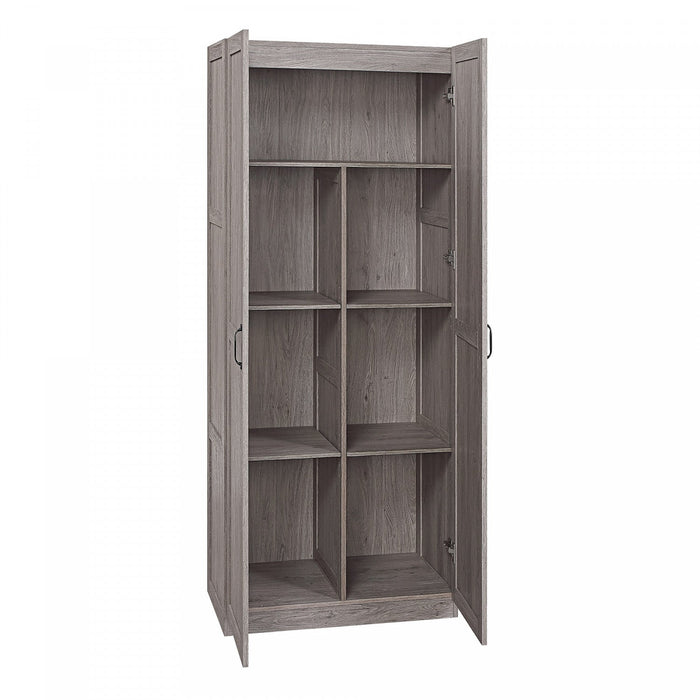 Hopkins Modern 30\" Storage Cabinet in Gray (7-Shelf) - Set of 2 Armoire 