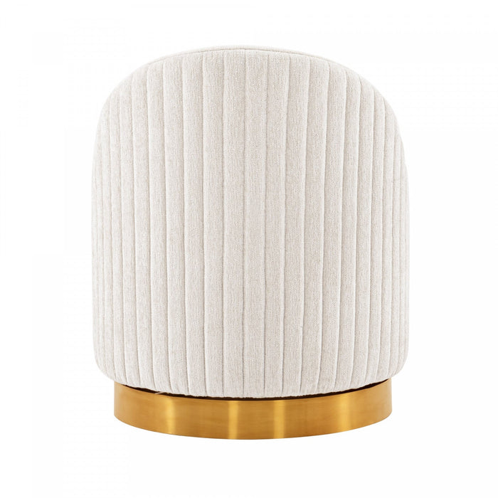 Leela Modern Chenille Swivel Lounge Chair in Cream - Set of 2 Accent Chair 