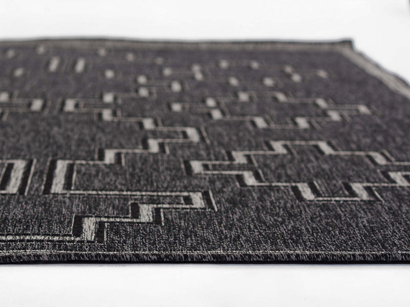 Esina Transitional 8'0\" x 10'0\" Area Rug in Black Indoor Area  Rug 