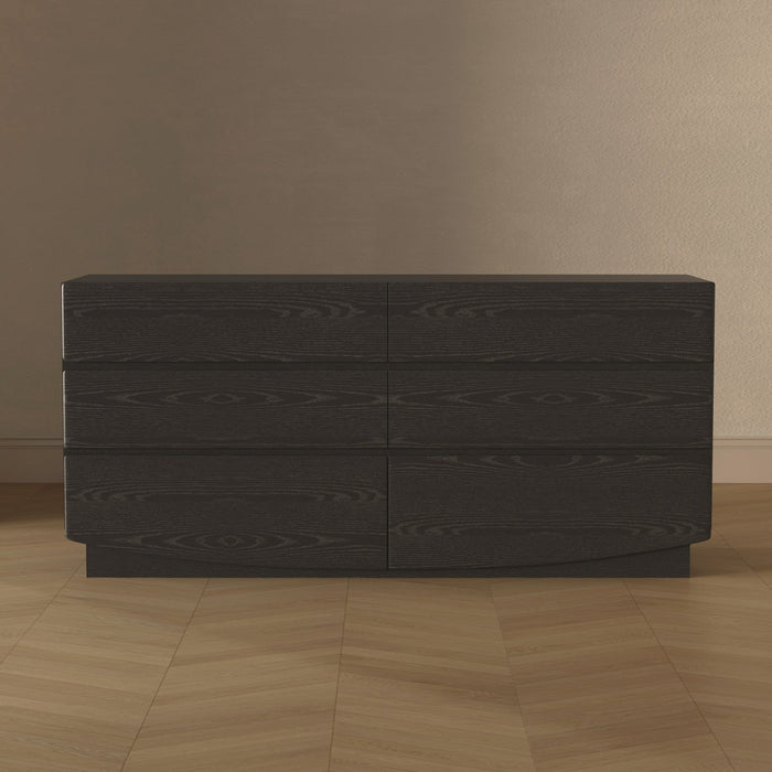 Ardea Contemporary 72\" Dresser in Black (6-Drawer) 