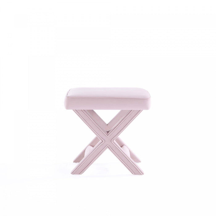 Abigail Mid-Century Modern Upholstered Velvet Accent Bench in Pink 