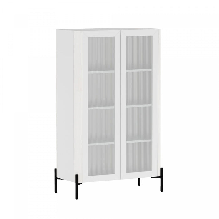 Abbey Modern 2-Piece Buffet and Bookcase in White 