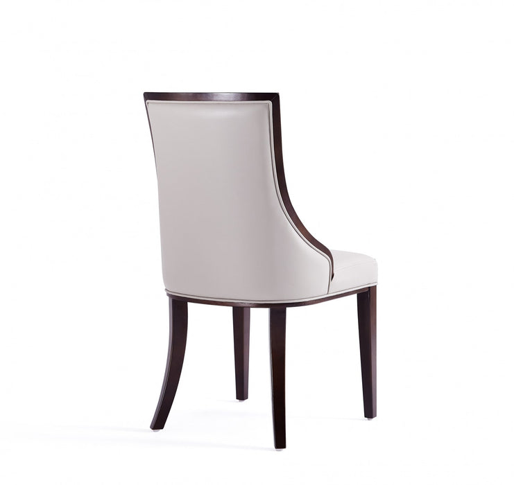 Grand Traditional Wood Upholstered Dining Chair in Light Gray - Set of 4 
