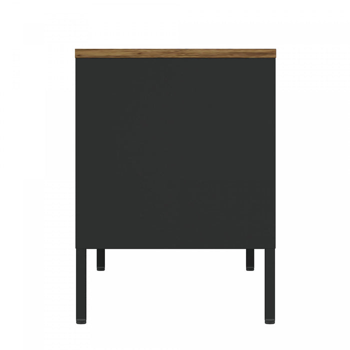 Landen Modern 47\" Metal Storage Cabinet in Black Armoire 