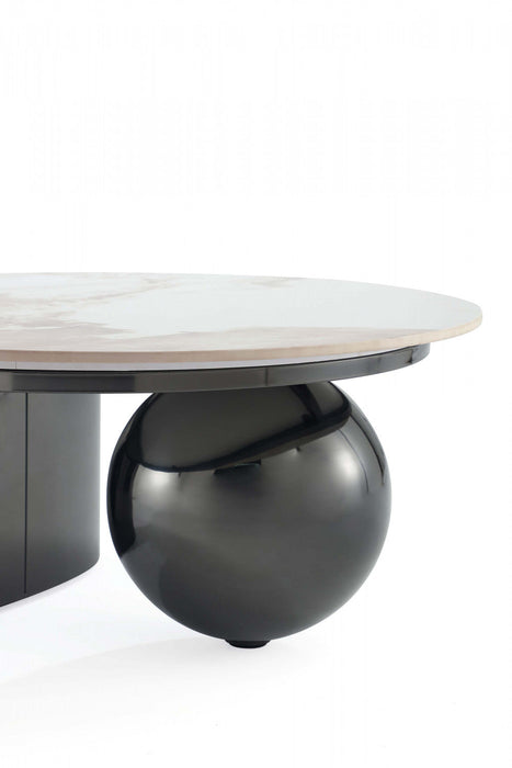 Laurel Modern Glam 2-Piece Coffee Table & End Table Set in Black Coffee Table Set 