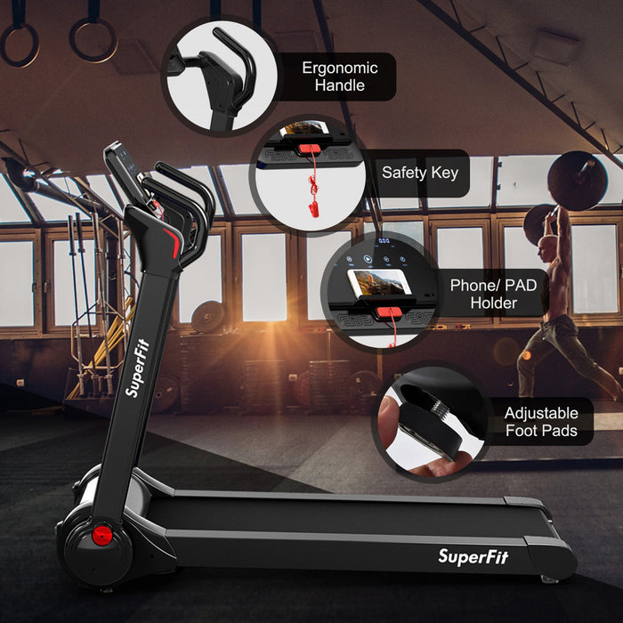 Superfit Folding 2.25hp Electric Treadmill Running Machine App Control Bluetooth