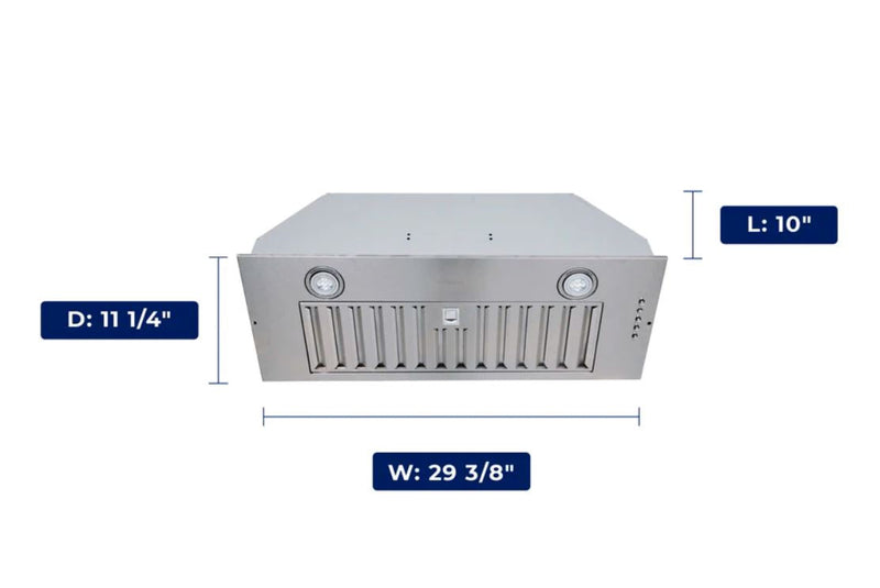 Hauslane 30\" Built-In Stainless Steel Range Hood - IN-R100SS-30