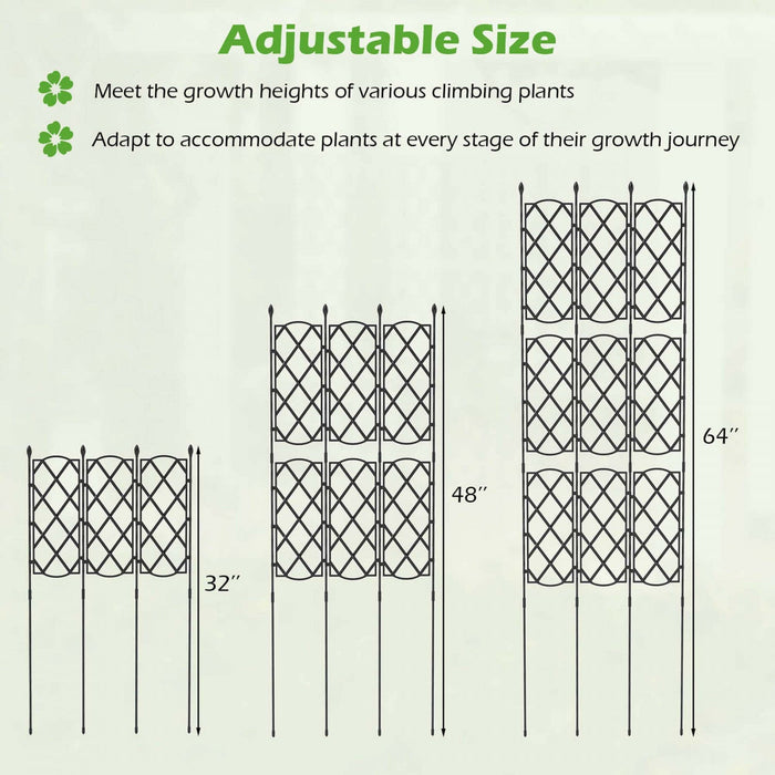 Costway 1 Pcs 58" X 73" Garden Trellis For Climbing Plants Rustproof Metal Plant Support Frame