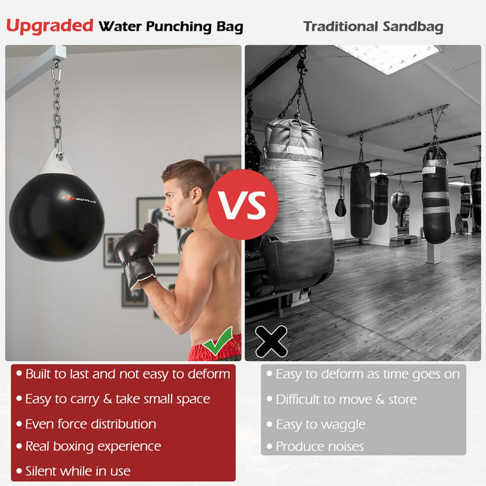 Goplus 18" 110lbs Heavy Water Filled Punching Aqua Training Boxing Bag Home Gym Hook