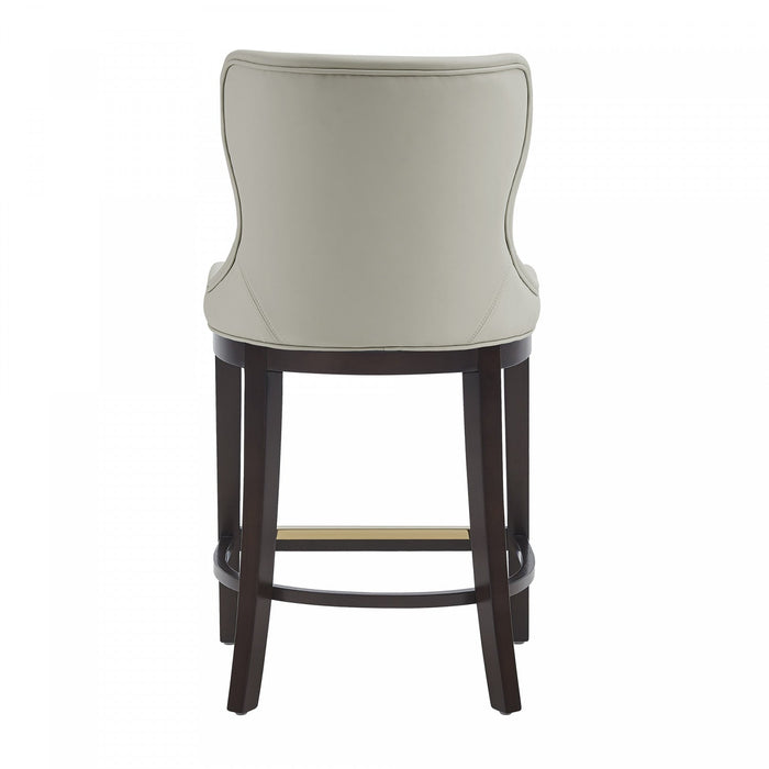 Blair Modern Wood Upholstered Counter Stool in Stone - Set of 2 Bar Stool 