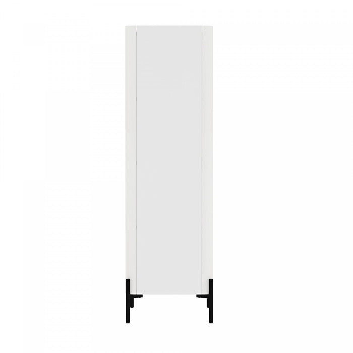 Abbey Modern 32\" Tempered Glass Bookcase Cabinet in White (4-Shelf) 