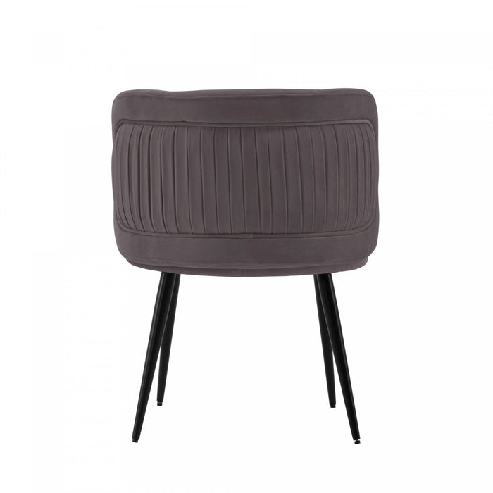 Kaya Modern Wood Velvet Dining Chair in Gray - Set of 2 