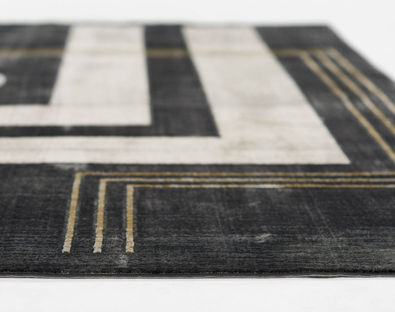 Erisa Contemporary 5'1\" x 7'7\" Area Rug in Grey Indoor Area Rug 