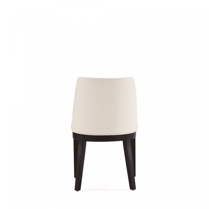 Gansevoort Modern Wood Vegan Leather Dining Chair in Ivory - Set of 4 