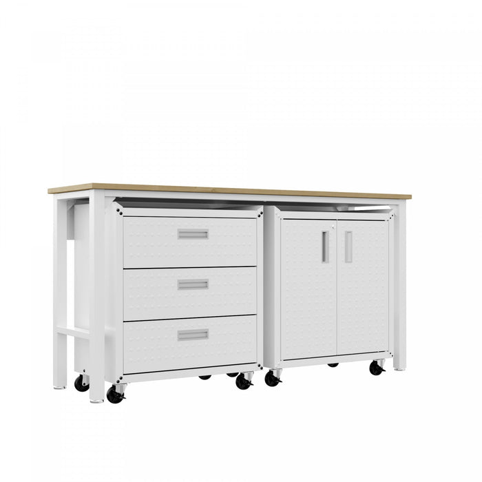 Fortress Modern 3-Piece Garage Set in White Garage Storage 