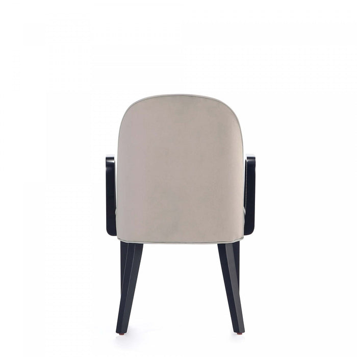 Hillman Modern Wood Upholstered Armchair in Light Gray - Set of 2 Dining Chair 