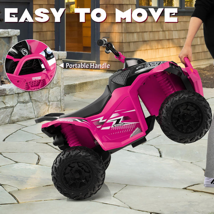 Costway 12v Battery Powered Kids Ride On Atv Electric 4-wheeler Quad Car With Mp3 & Light
