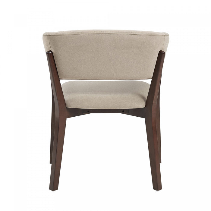 Blake Modern Wood Faux Mohair Armchair in Natural 