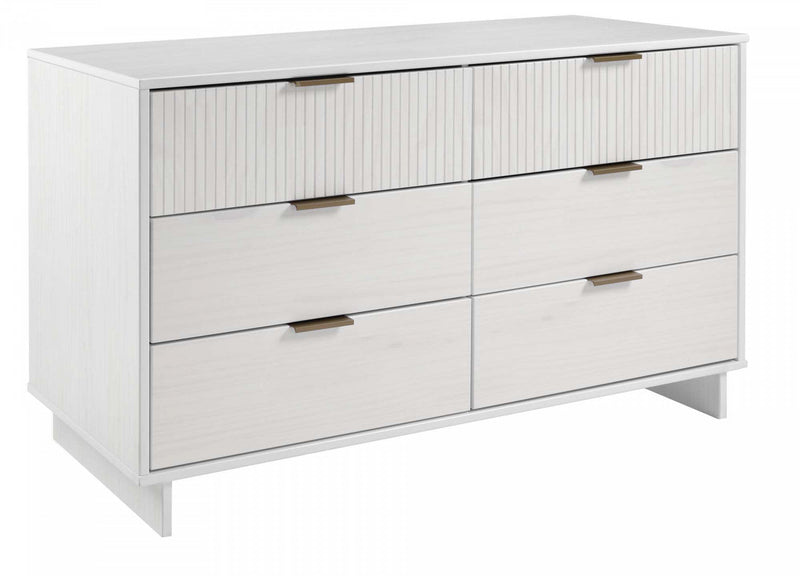 Granville Modern 55\" Dresser in White (6-Drawer) 