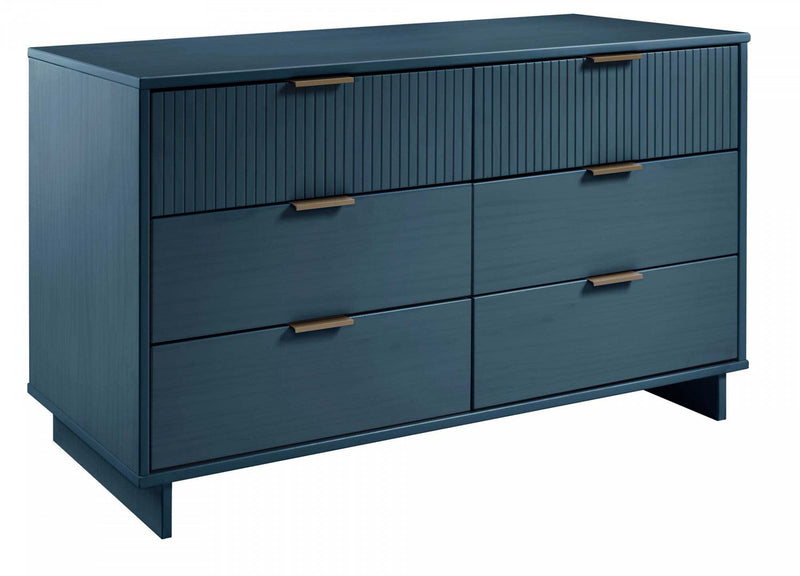 Granville Modern 55\" Dresser in Midnight Blue (6-Drawer) 