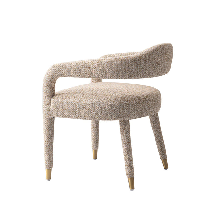 Aspen Mid-Century Modern Upholstered Tweed Armchair in Gold Dust 