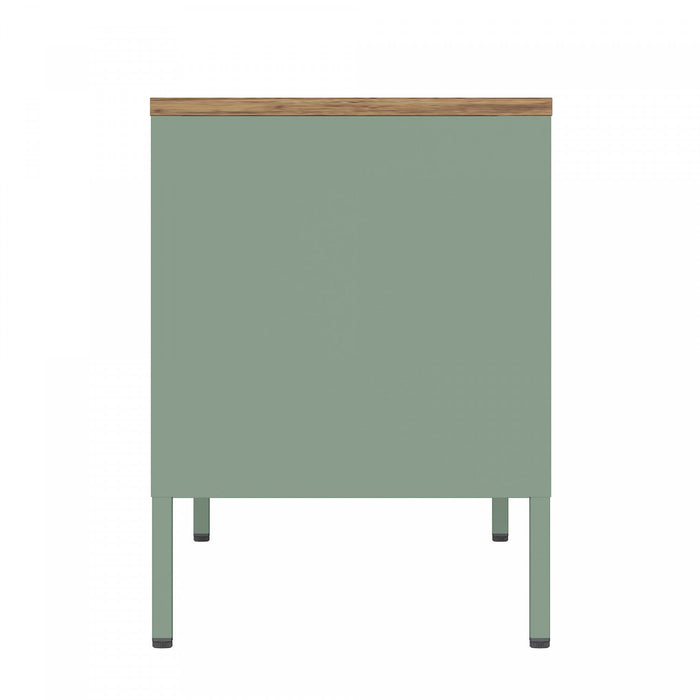Landen Modern 47\" Metal Storage Cabinet in Sage Green Armoire 