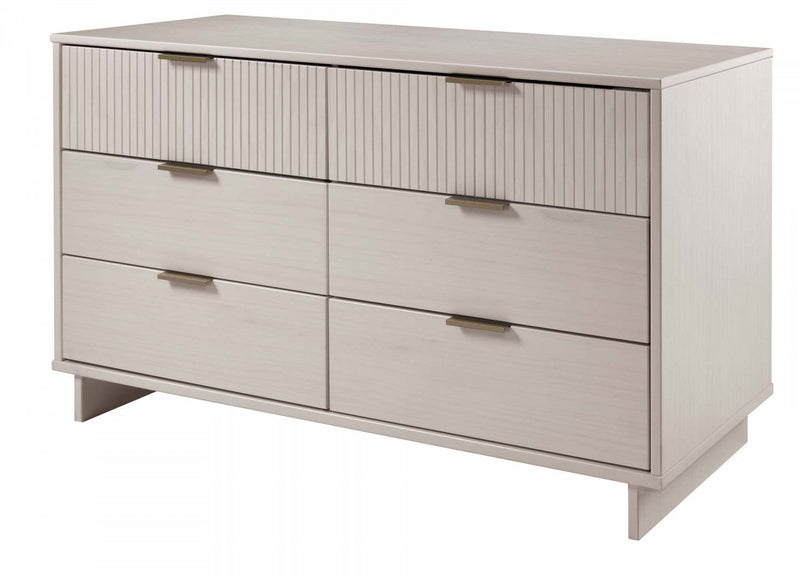 Granville Modern 55\" Dresser in Light Gray (6-Drawer) 