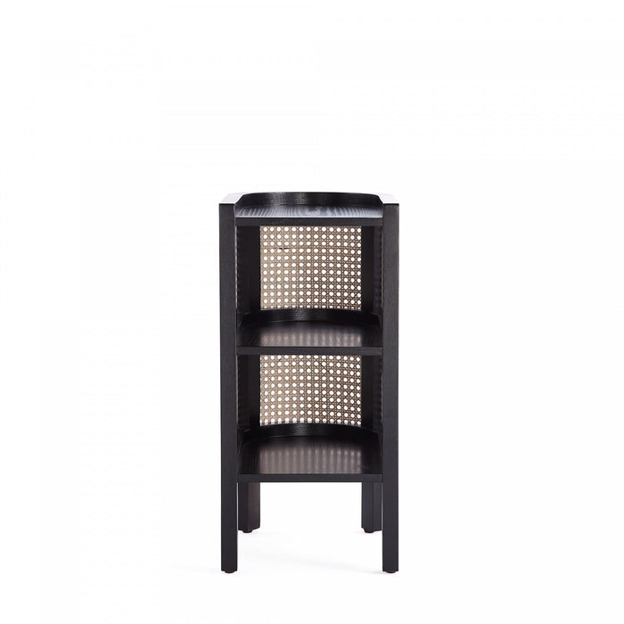 Versailles Industry Chic End Table in Black and Natural - Set of 2 