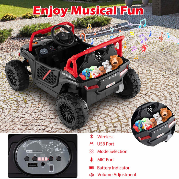 Costway 12v Kids Ride On Truck With Parental Remote 3 Speeds & Reverse Forward Function Red