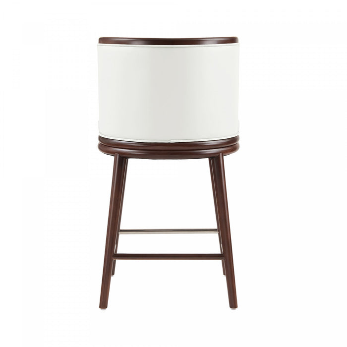 Evalyn Modern Wood Upholstered Counter Stool in White 