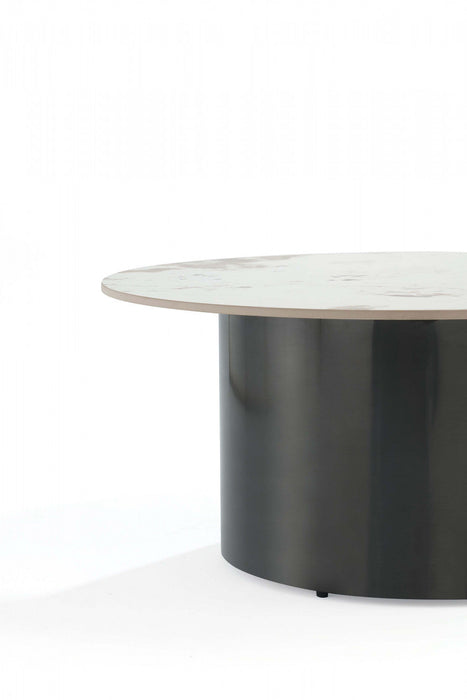 Alondra Modern Glam 2-Piece Coffee Table & End Table Set in Black 