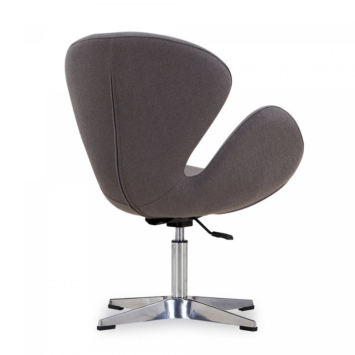 Raspberry Modern Upholstered Swivel Lounge Chair in Gray - Set of 2 Accent Chair 