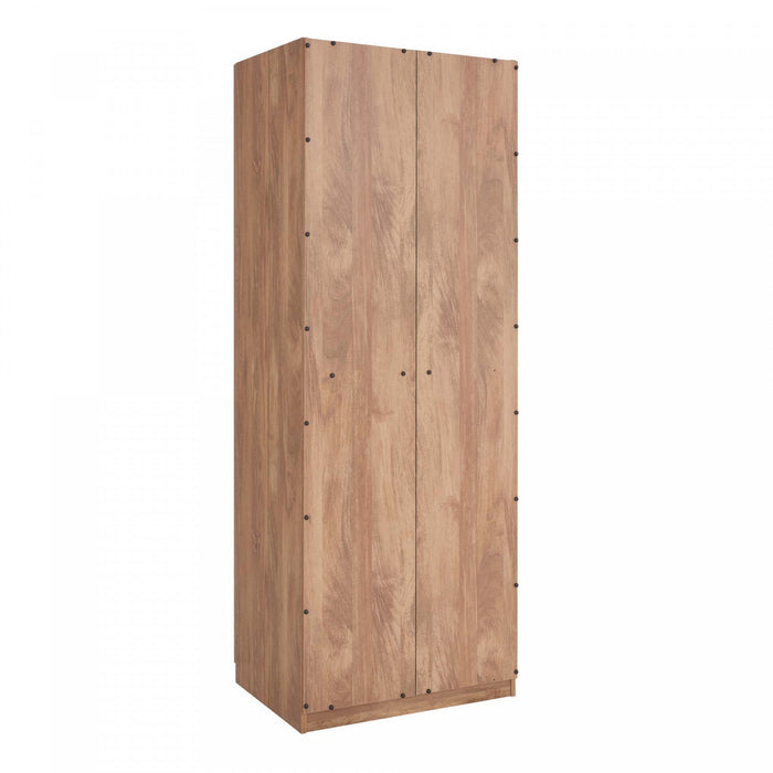 Lee Modern 32\" Wardrobe Closet in Golden Brown Armoire 