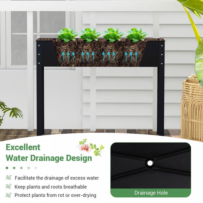 Costway 40" Raised Garden Bed With Legs Metal Elevated Planter Box Drainage Hole Backyard