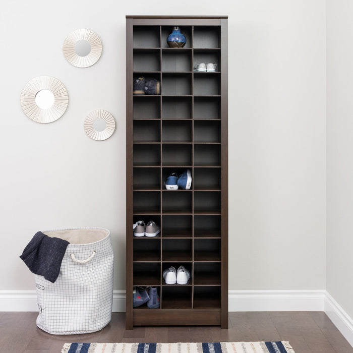 Thirty-Six Pair Shoe Storage Rack - Espresso
